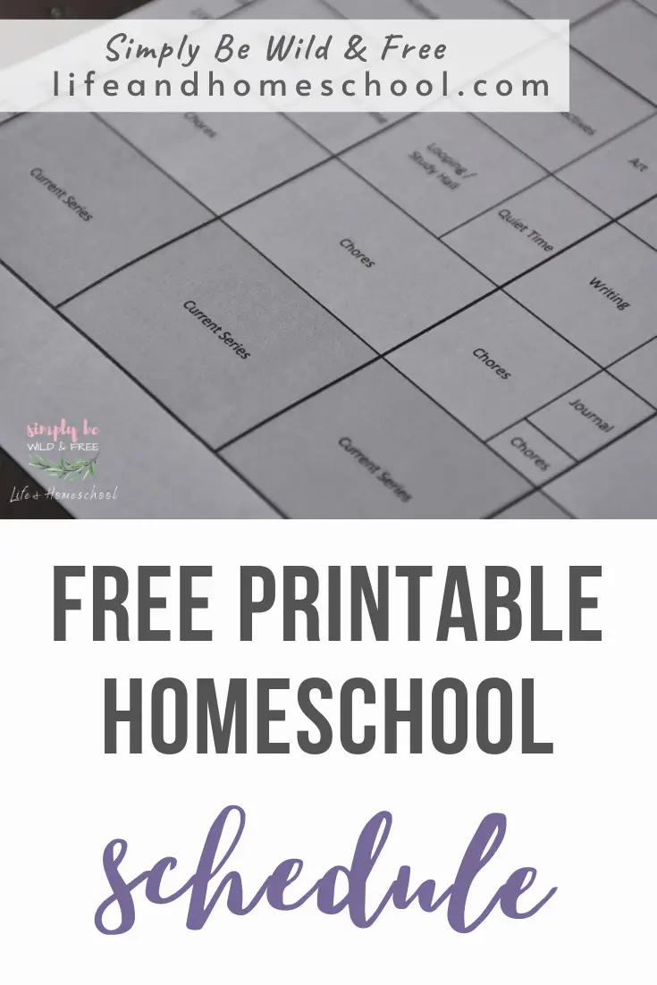 Printable Homeschool Schedule