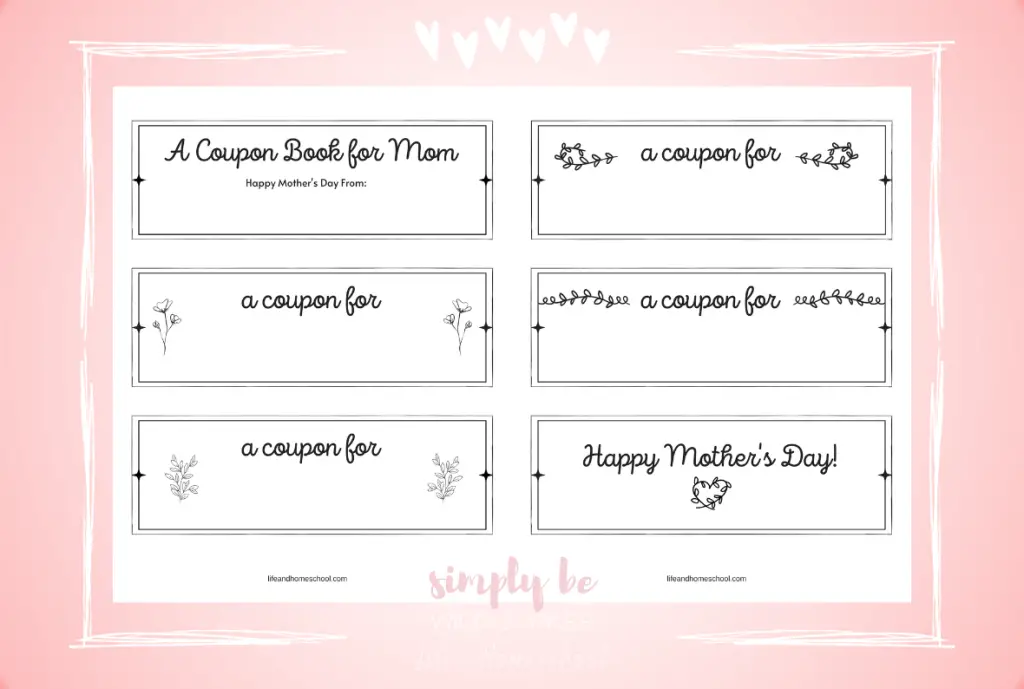 Printable Mothers Day Ideas - Coupon Book
