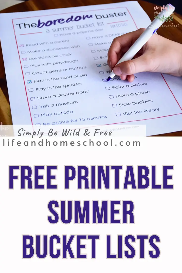 Printable Summer Bucket Lists
