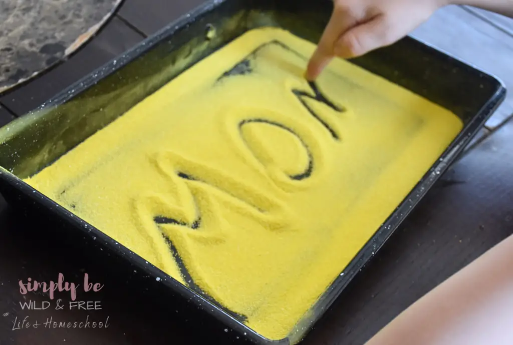 Colored Chalk for Spelling Words Practice