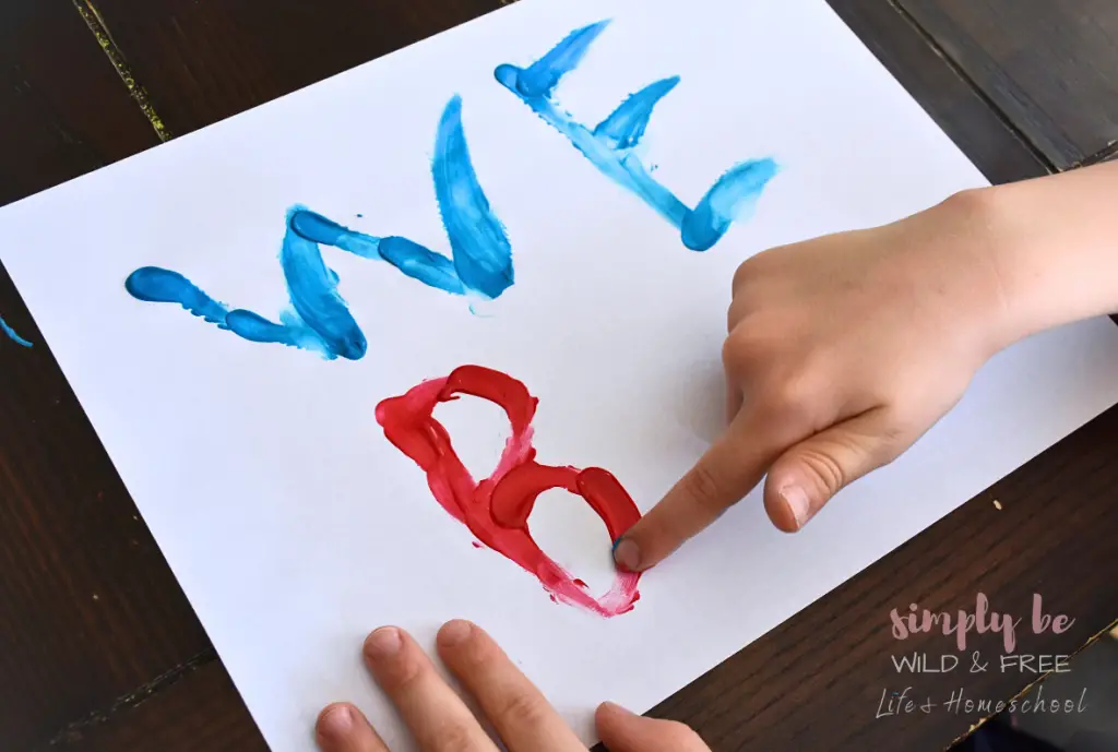 Finger Painting Spelling Words
