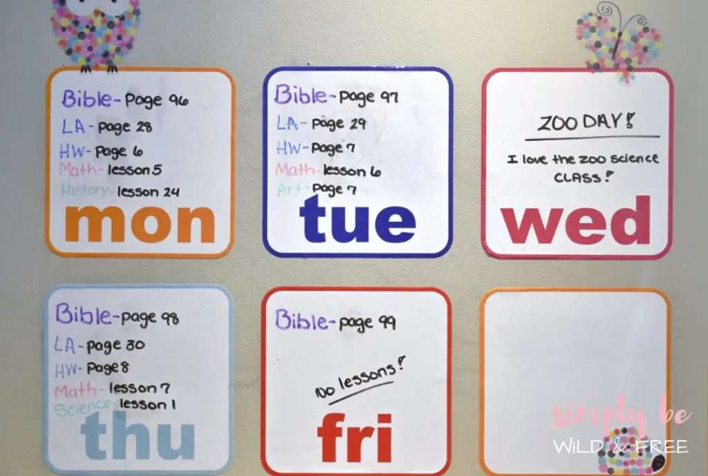 White Boards for Homeschool Planning