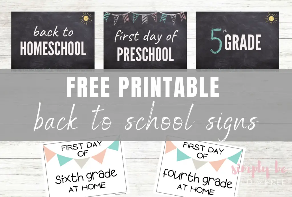 Free Printable Back to School Chalkboard Signs