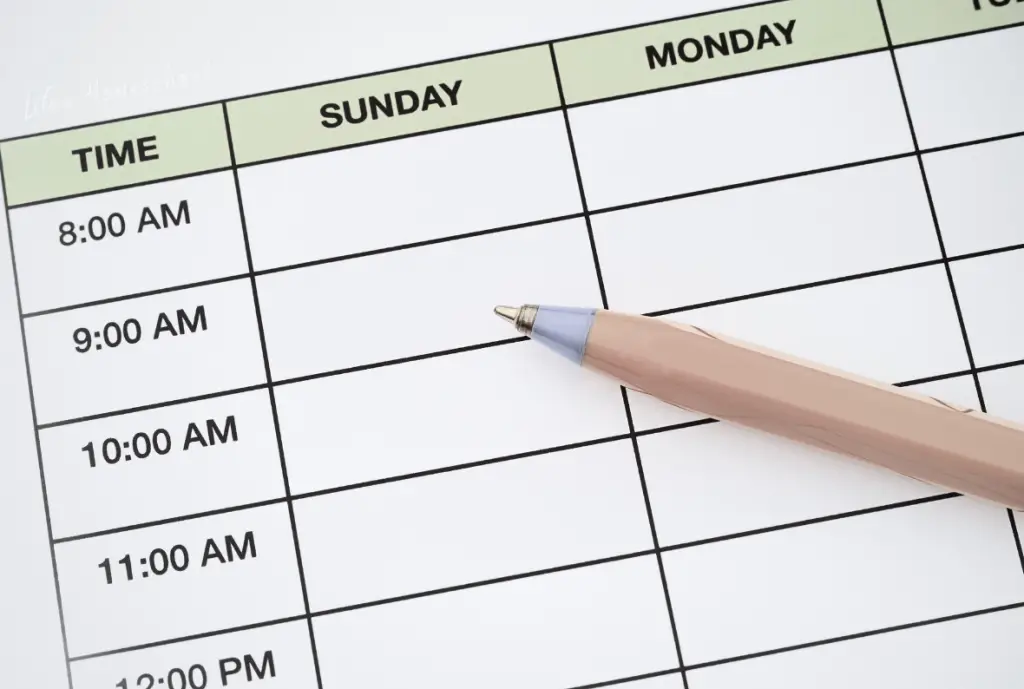 Utilize a Block Schedule with a Screen Time Checklist
