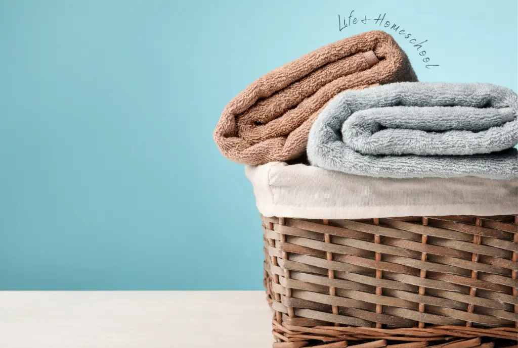 Folded Towels in Basket