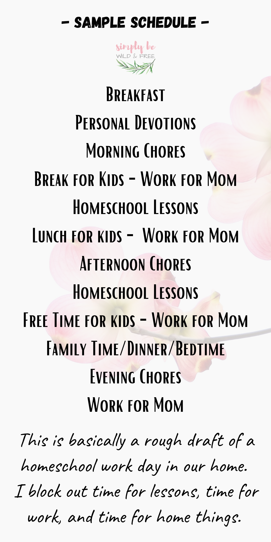 Sample-Schedule for Working from Home and Homeschooling