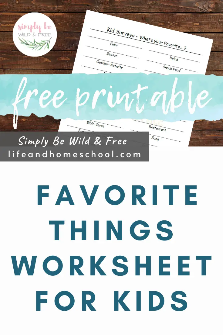 Printable Favorite Things List