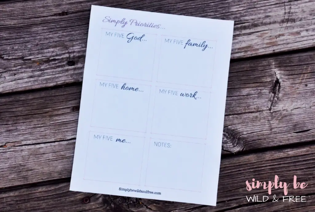 Printable Priorities to do List for Busy Moms