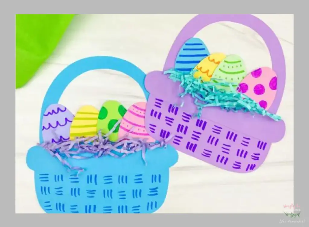 Adorable Easter Basket Paper Craft for Kids