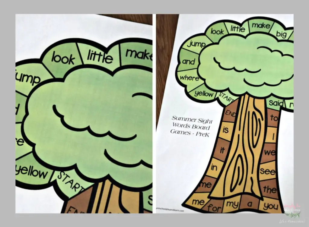 Sight Word Summer Worksheets