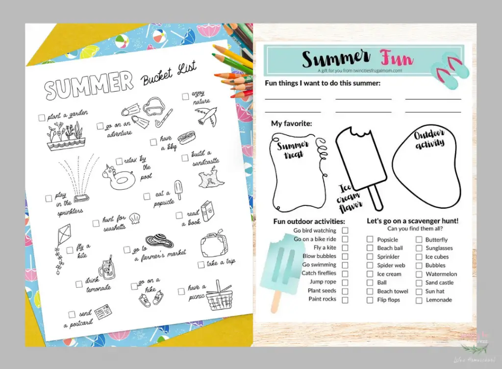 Summer Boredom Buster Activity Pages