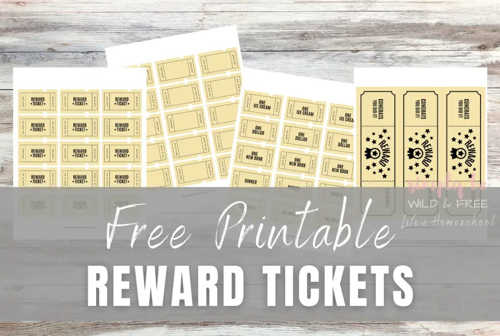 Free Printable Reward Tickets for Kids