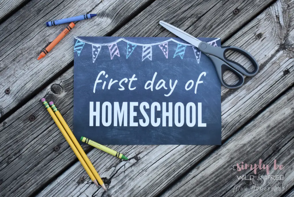 First Day of Homeschool Printable Chalk Board Signs