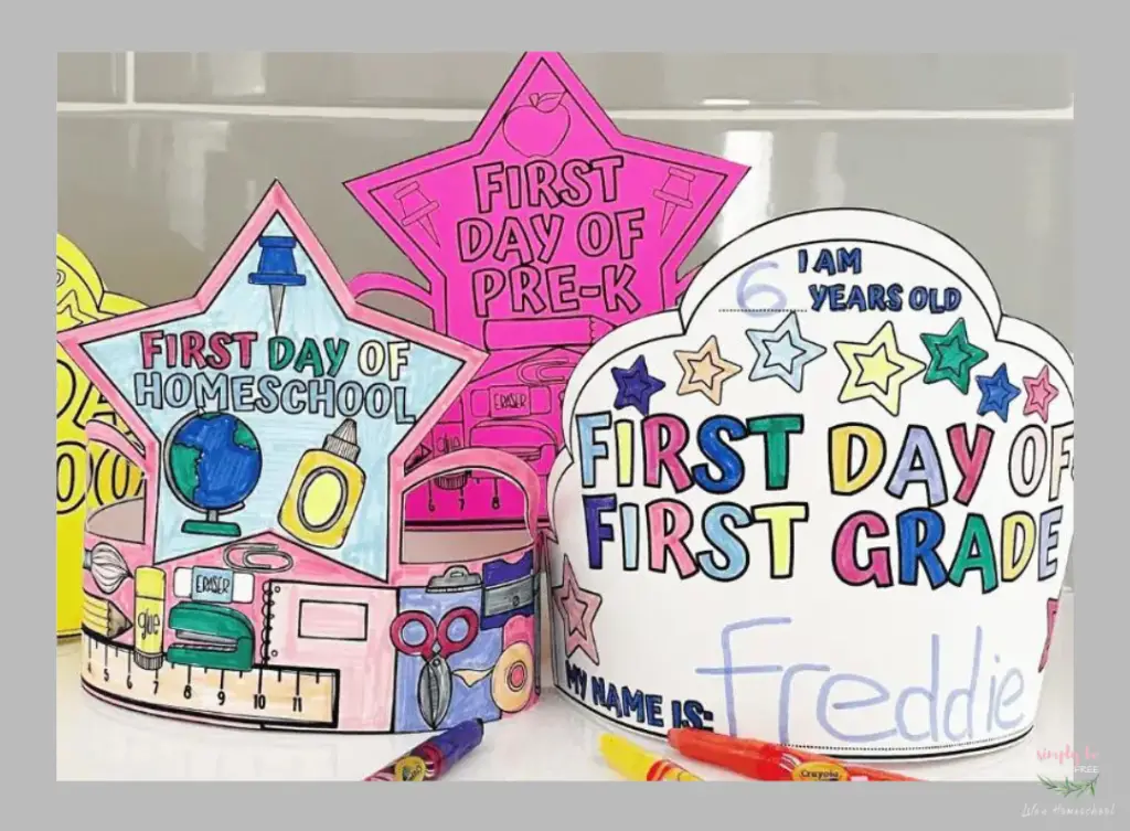 Printable First Day of School Crowns