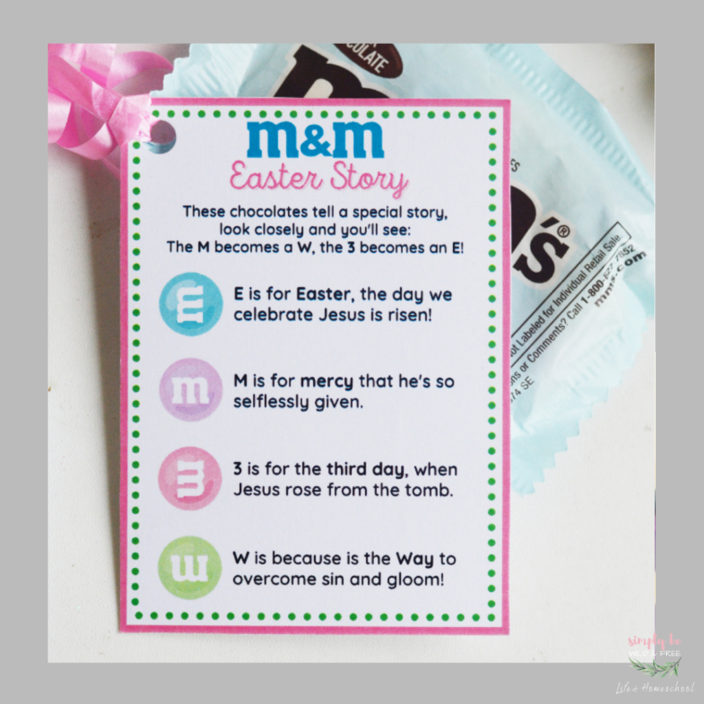 M & M Easter Story Printable