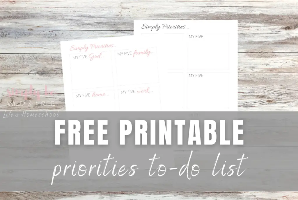 Free Printable Priorities to-do List