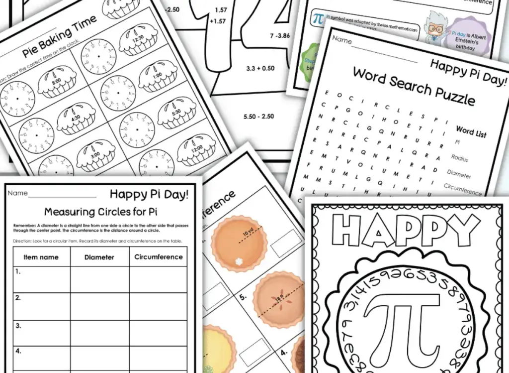 Pi Day Printables for Kids