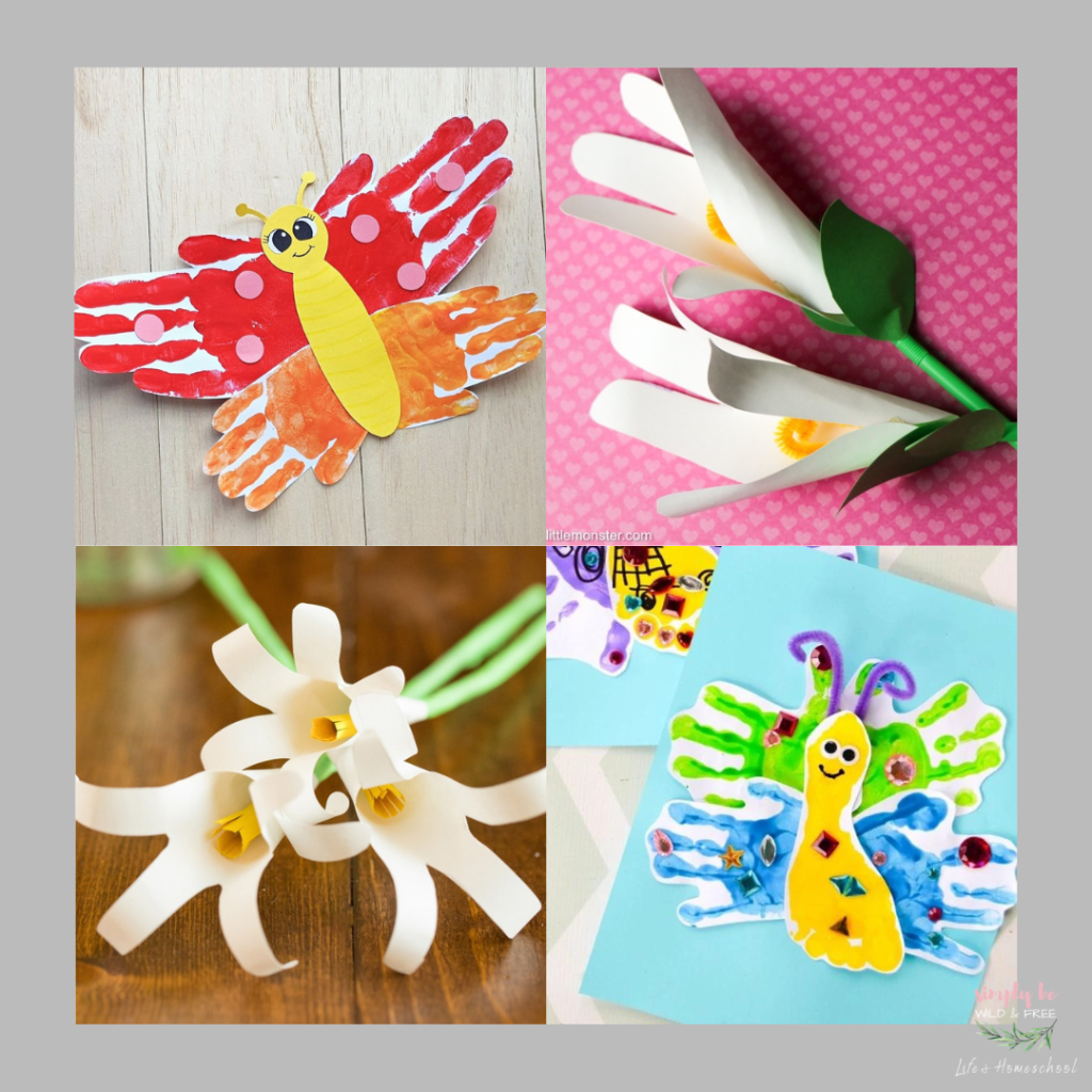 Butterflies & Easter Lilly Handprint Crafts for Spring