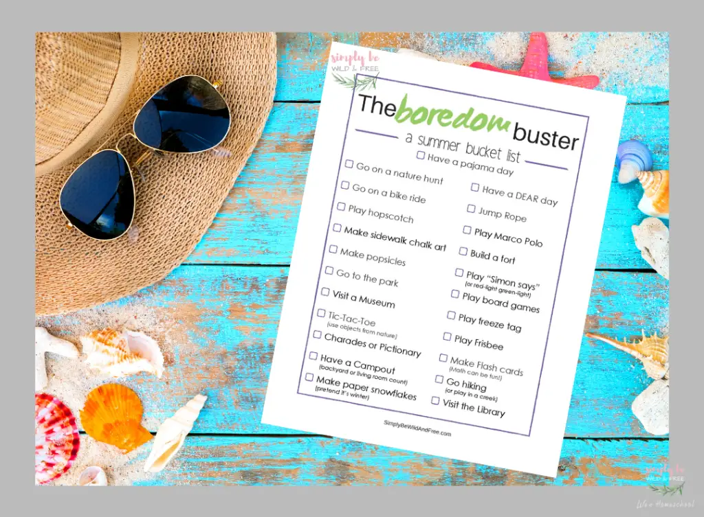 Boredom Buster Printable Summer Activity