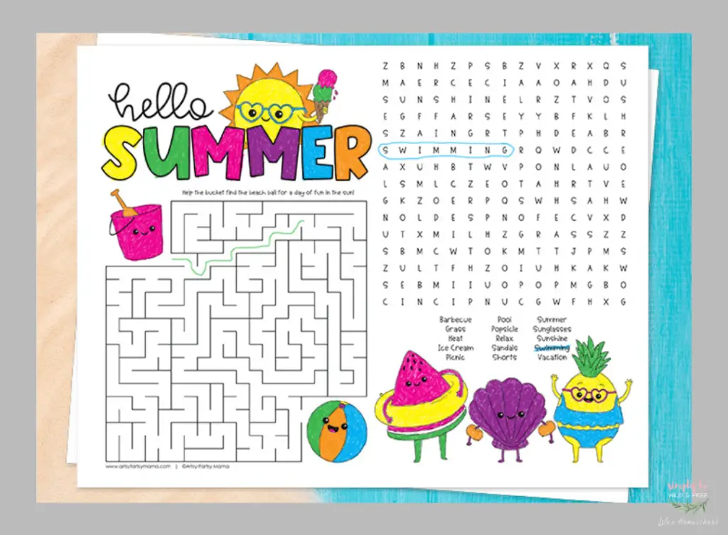 Other Summer Activity Sheets for Kids