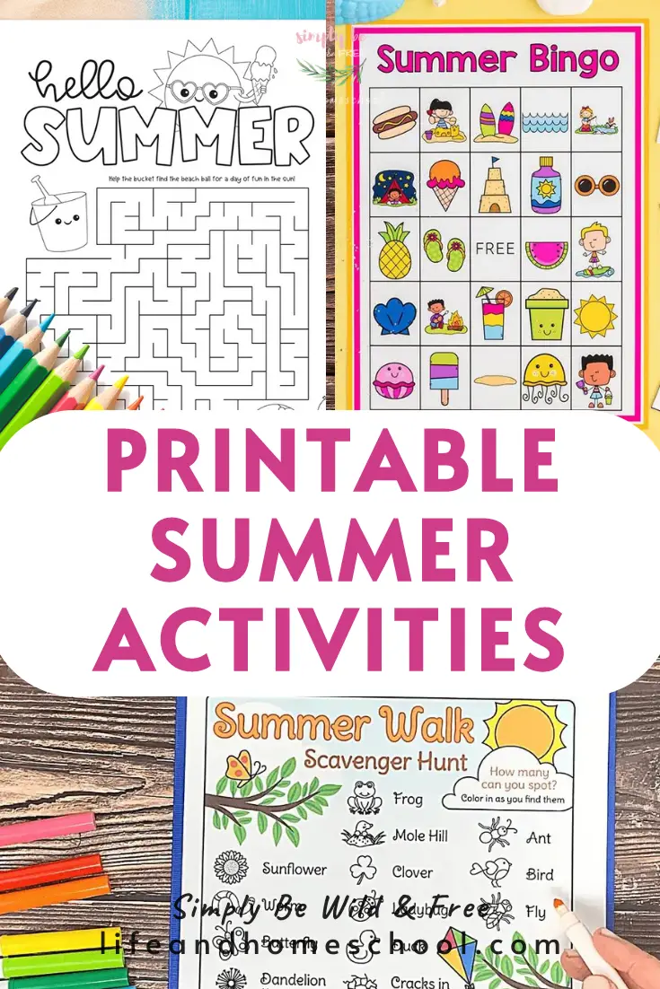 Summer Activity Sheets for Kids