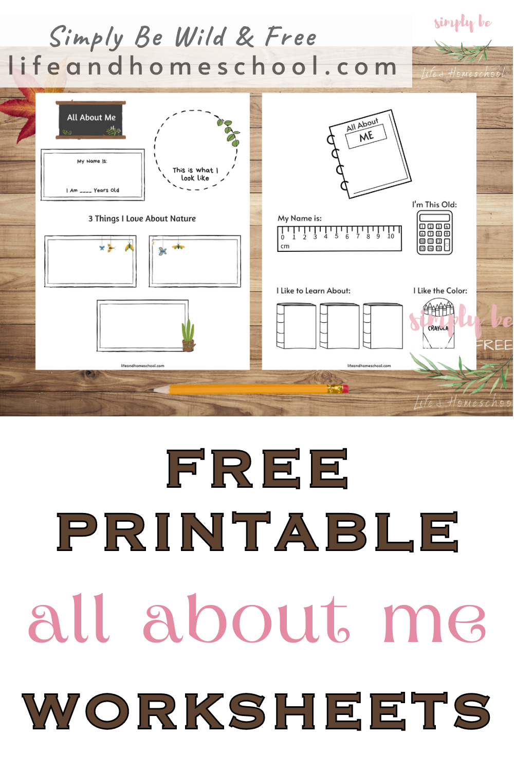 All About Me Worksheets