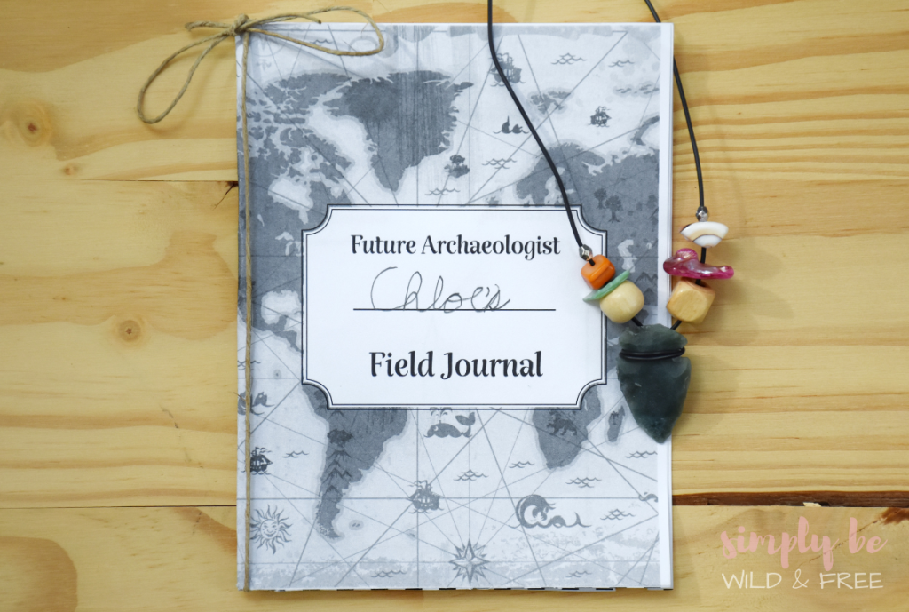 Completed History Craft - Field Journal and Necklace