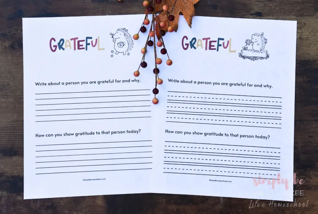 Grateful Writing Prompts for Big Kids