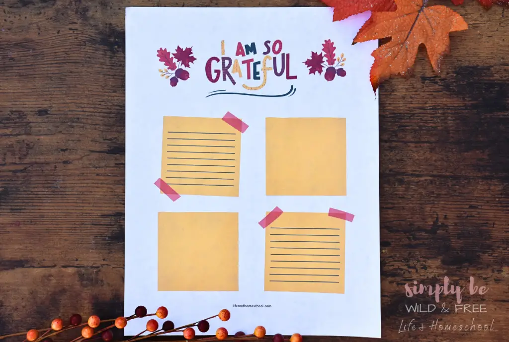 Using Grateful Worksheets as a Gratitude Reminder