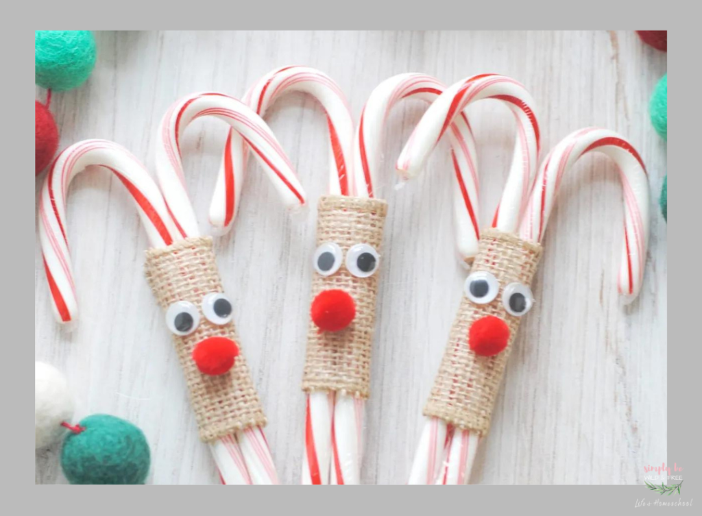 Easy Candy Cane Reindeer Craft