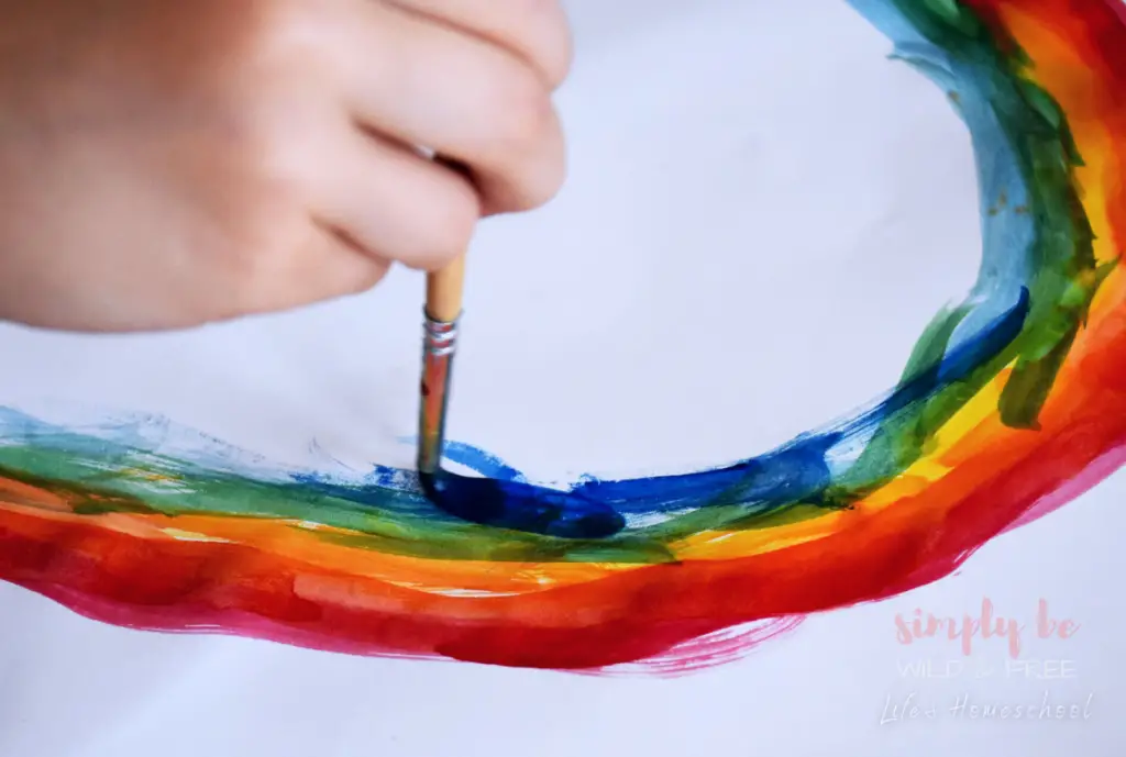 Paint a Rainbow Using Watercolors