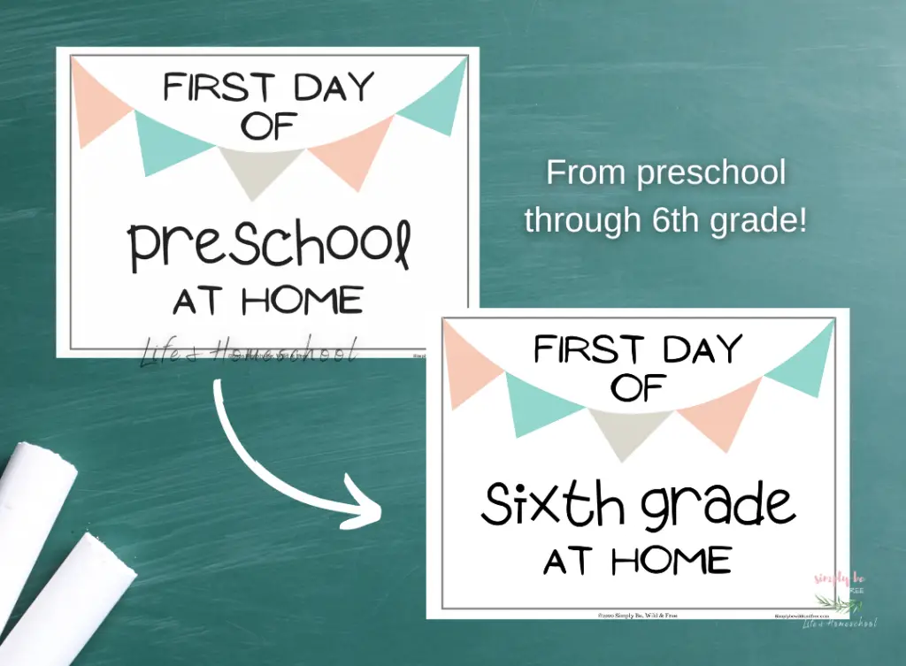 First Day of School Signs (at home)