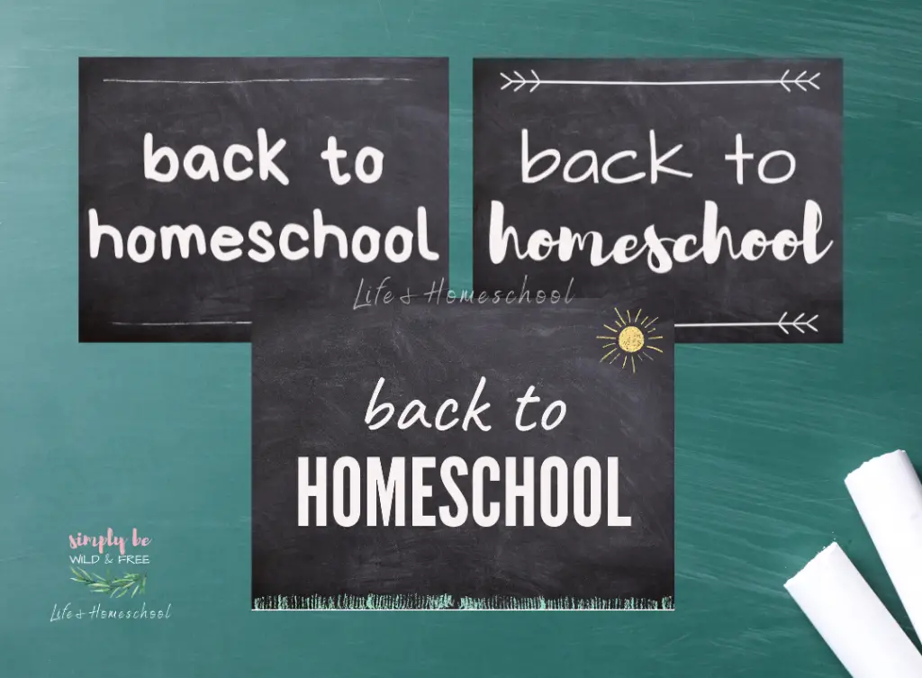 Homeschool Back to School Signs