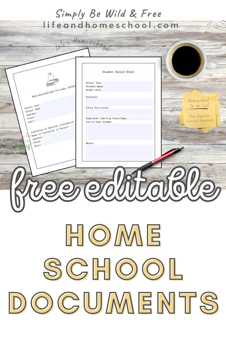 Printable Homeschool Documents