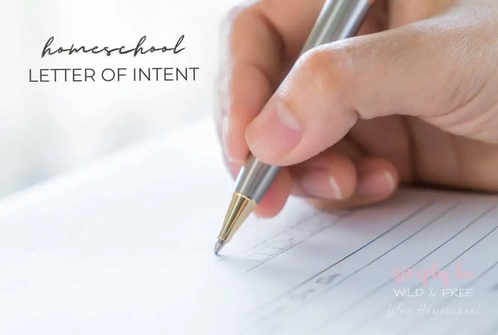 Homeschool Letter of Intent